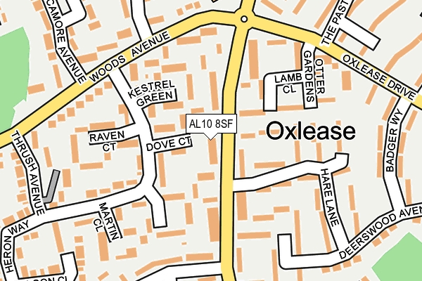 AL10 8SF map - OS OpenMap – Local (Ordnance Survey) AL10 8SF map - OS OpenMap – Local (Ordnance Survey)
