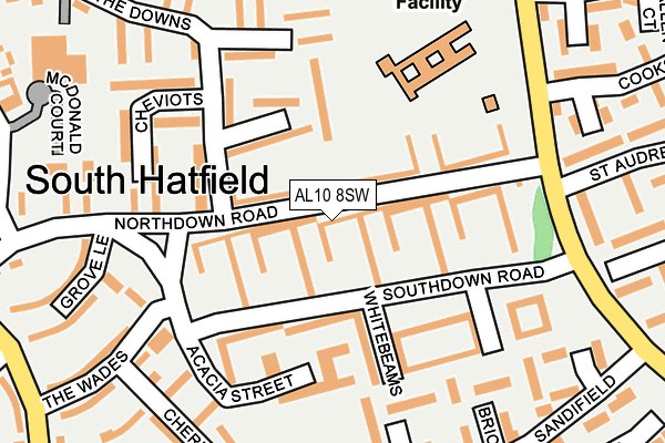 AL10 8SW map - OS OpenMap – Local (Ordnance Survey) AL10 8SW map - OS OpenMap – Local (Ordnance Survey)