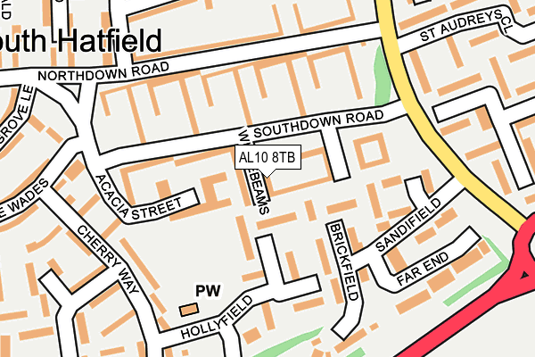 AL10 8TB map - OS OpenMap – Local (Ordnance Survey) AL10 8TB map - OS OpenMap – Local (Ordnance Survey)