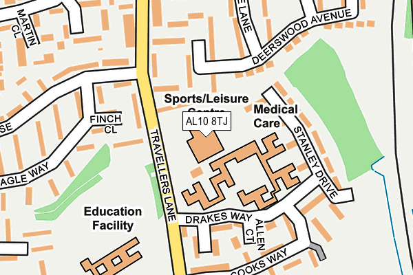 AL10 8TJ map - OS OpenMap – Local (Ordnance Survey) AL10 8TJ map - OS OpenMap – Local (Ordnance Survey)