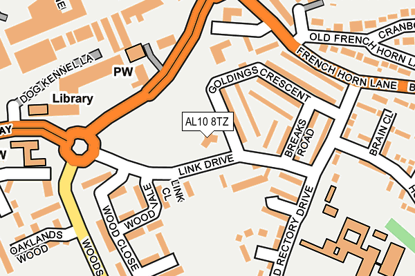 AL10 8TZ map - OS OpenMap – Local (Ordnance Survey) AL10 8TZ map - OS OpenMap – Local (Ordnance Survey)