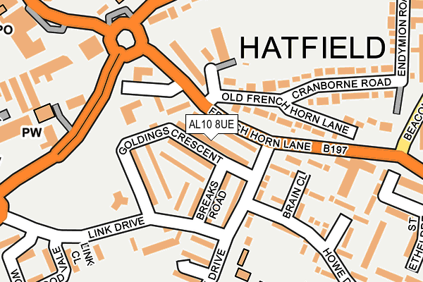 AL10 8UE map - OS OpenMap – Local (Ordnance Survey) AL10 8UE map - OS OpenMap – Local (Ordnance Survey)