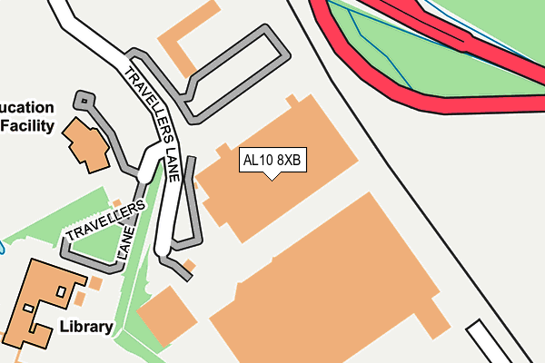 AL10 8XB map - OS OpenMap – Local (Ordnance Survey) AL10 8XB map - OS OpenMap – Local (Ordnance Survey)