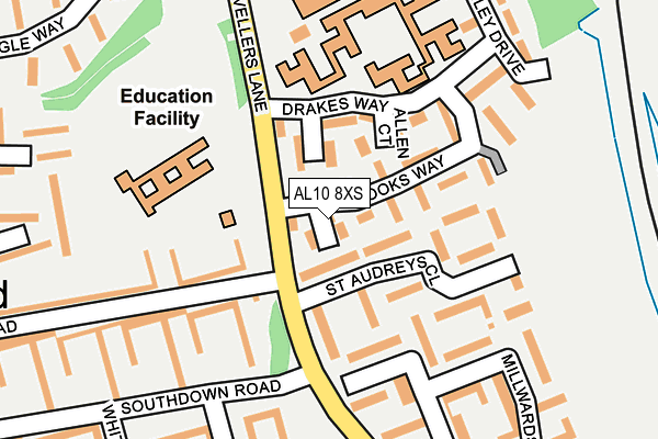 AL10 8XS map - OS OpenMap – Local (Ordnance Survey) AL10 8XS map - OS OpenMap – Local (Ordnance Survey)