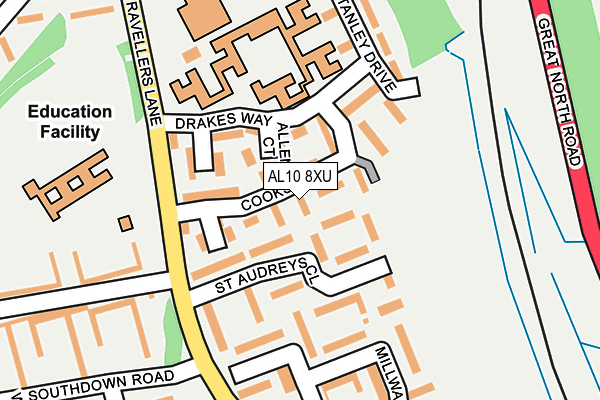 AL10 8XU map - OS OpenMap – Local (Ordnance Survey) AL10 8XU map - OS OpenMap – Local (Ordnance Survey)
