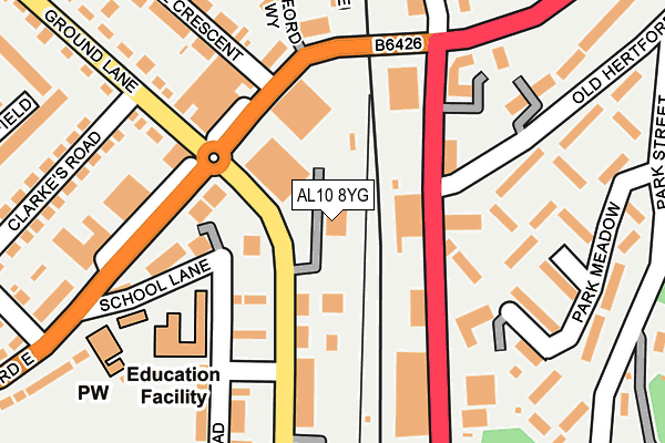 AL10 8YG map - OS OpenMap – Local (Ordnance Survey) AL10 8YG map - OS OpenMap – Local (Ordnance Survey)
