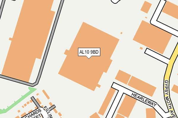 AL10 9BD map - OS OpenMap – Local (Ordnance Survey) AL10 9BD map - OS OpenMap – Local (Ordnance Survey)