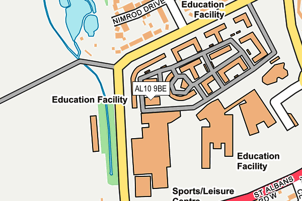 AL10 9BE map - OS OpenMap – Local (Ordnance Survey) AL10 9BE map - OS OpenMap – Local (Ordnance Survey)