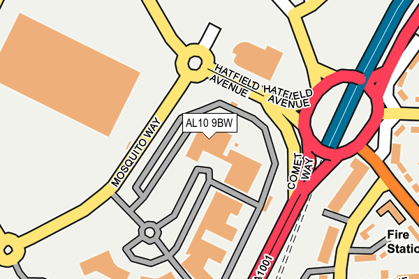 AL10 9BW map - OS OpenMap – Local (Ordnance Survey) AL10 9BW map - OS OpenMap – Local (Ordnance Survey)