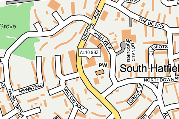 AL10 9BZ map - OS OpenMap – Local (Ordnance Survey) AL10 9BZ map - OS OpenMap – Local (Ordnance Survey)