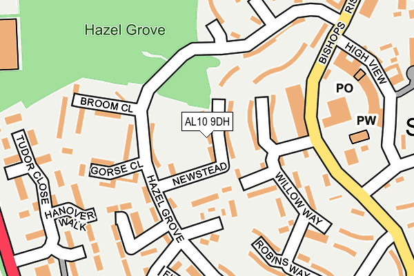 AL10 9DH map - OS OpenMap – Local (Ordnance Survey) AL10 9DH map - OS OpenMap – Local (Ordnance Survey)