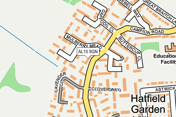 AL10 9GN map - OS OpenMap – Local (Ordnance Survey) AL10 9GN map - OS OpenMap – Local (Ordnance Survey)
