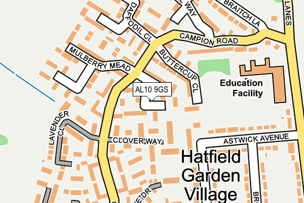 AL10 9GS map - OS OpenMap – Local (Ordnance Survey) AL10 9GS map - OS OpenMap – Local (Ordnance Survey)