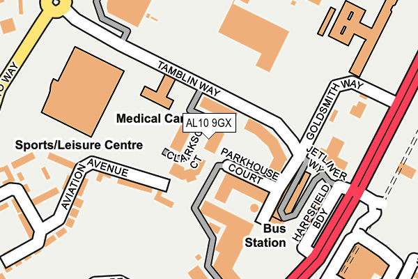 AL10 9GX map - OS OpenMap – Local (Ordnance Survey)