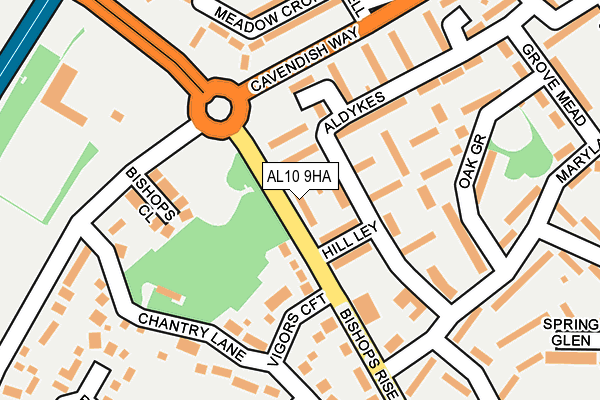 AL10 9HA map - OS OpenMap – Local (Ordnance Survey) AL10 9HA map - OS OpenMap – Local (Ordnance Survey)