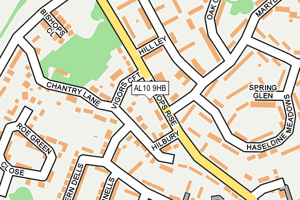 AL10 9HB map - OS OpenMap – Local (Ordnance Survey) AL10 9HB map - OS OpenMap – Local (Ordnance Survey)