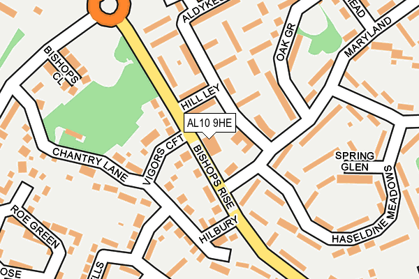 AL10 9HE map - OS OpenMap – Local (Ordnance Survey) AL10 9HE map - OS OpenMap – Local (Ordnance Survey)