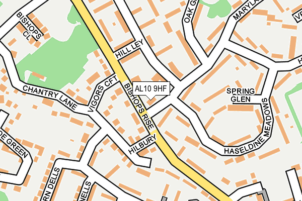 AL10 9HF map - OS OpenMap – Local (Ordnance Survey) AL10 9HF map - OS OpenMap – Local (Ordnance Survey)