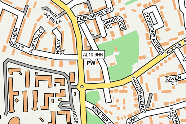 AL10 9HN map - OS OpenMap – Local (Ordnance Survey) AL10 9HN map - OS OpenMap – Local (Ordnance Survey)