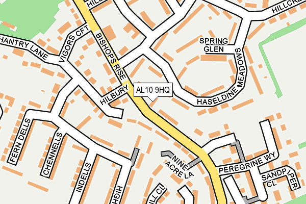 AL10 9HQ map - OS OpenMap – Local (Ordnance Survey) AL10 9HQ map - OS OpenMap – Local (Ordnance Survey)