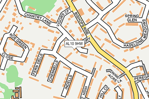 AL10 9HW map - OS OpenMap – Local (Ordnance Survey) AL10 9HW map - OS OpenMap – Local (Ordnance Survey)