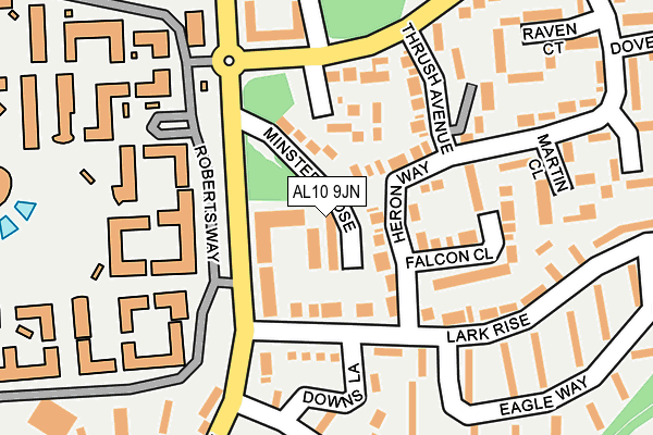 AL10 9JN map - OS OpenMap – Local (Ordnance Survey) AL10 9JN map - OS OpenMap – Local (Ordnance Survey)