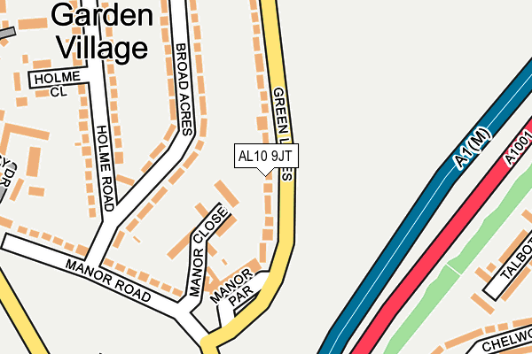 AL10 9JT map - OS OpenMap – Local (Ordnance Survey) AL10 9JT map - OS OpenMap – Local (Ordnance Survey)