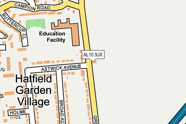 AL10 9JX map - OS OpenMap – Local (Ordnance Survey) AL10 9JX map - OS OpenMap – Local (Ordnance Survey)