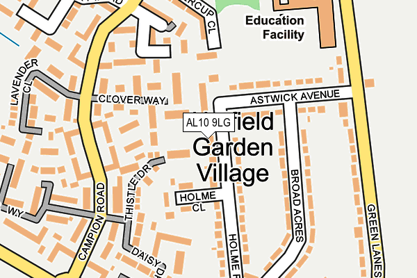 AL10 9LG map - OS OpenMap – Local (Ordnance Survey) AL10 9LG map - OS OpenMap – Local (Ordnance Survey)
