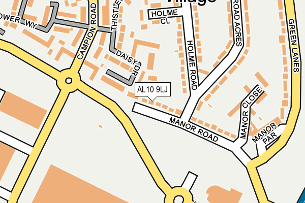 AL10 9LJ map - OS OpenMap – Local (Ordnance Survey) AL10 9LJ map - OS OpenMap – Local (Ordnance Survey)
