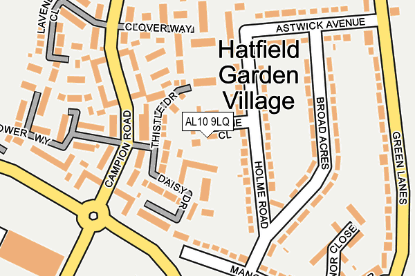 AL10 9LQ map - OS OpenMap – Local (Ordnance Survey) AL10 9LQ map - OS OpenMap – Local (Ordnance Survey)