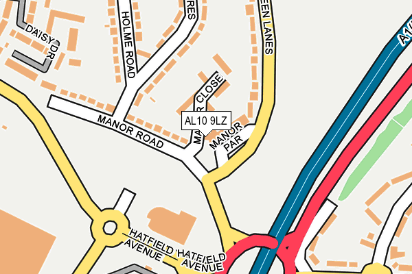 AL10 9LZ map - OS OpenMap – Local (Ordnance Survey) AL10 9LZ map - OS OpenMap – Local (Ordnance Survey)