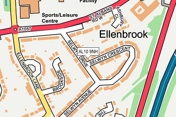AL10 9NH map - OS OpenMap – Local (Ordnance Survey) AL10 9NH map - OS OpenMap – Local (Ordnance Survey)