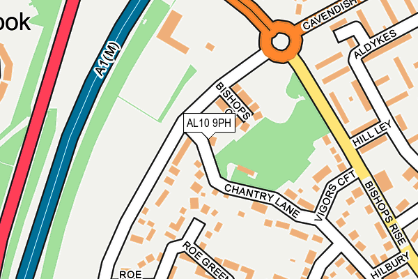AL10 9PH map - OS OpenMap – Local (Ordnance Survey) AL10 9PH map - OS OpenMap – Local (Ordnance Survey)