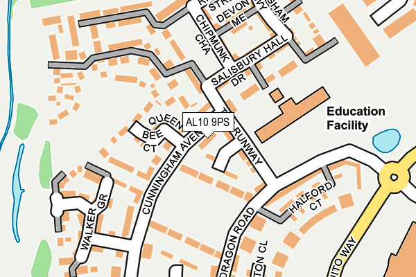 AL10 9PS map - OS OpenMap – Local (Ordnance Survey) AL10 9PS map - OS OpenMap – Local (Ordnance Survey)