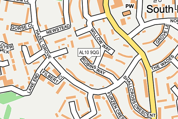 AL10 9QG map - OS OpenMap – Local (Ordnance Survey) AL10 9QG map - OS OpenMap – Local (Ordnance Survey)