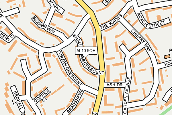 AL10 9QH map - OS OpenMap – Local (Ordnance Survey) AL10 9QH map - OS OpenMap – Local (Ordnance Survey)