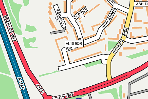 AL10 9QR map - OS OpenMap – Local (Ordnance Survey) AL10 9QR map - OS OpenMap – Local (Ordnance Survey)