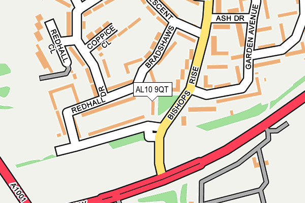 AL10 9QT map - OS OpenMap – Local (Ordnance Survey) AL10 9QT map - OS OpenMap – Local (Ordnance Survey)
