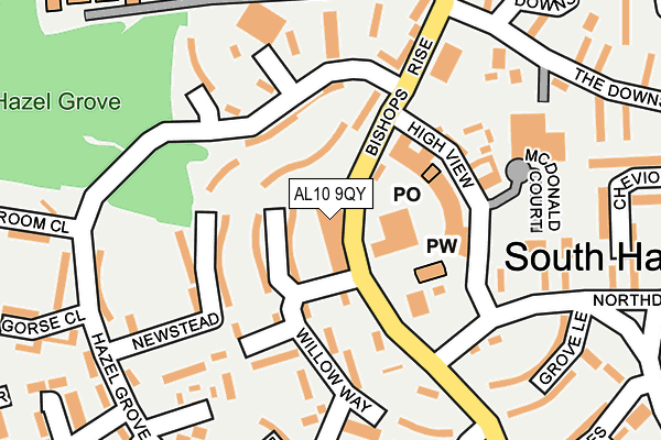 AL10 9QY map - OS OpenMap – Local (Ordnance Survey) AL10 9QY map - OS OpenMap – Local (Ordnance Survey)
