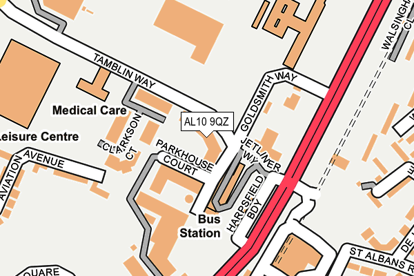 AL10 9QZ map - OS OpenMap – Local (Ordnance Survey)
