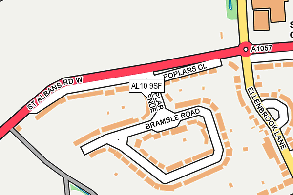 AL10 9SF map - OS OpenMap – Local (Ordnance Survey) AL10 9SF map - OS OpenMap – Local (Ordnance Survey)
