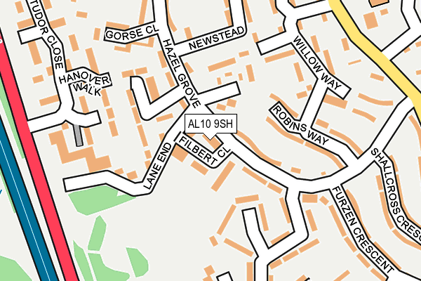 AL10 9SH map - OS OpenMap – Local (Ordnance Survey) AL10 9SH map - OS OpenMap – Local (Ordnance Survey)