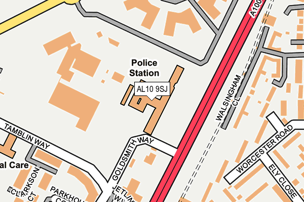 AL10 9SJ map - OS OpenMap – Local (Ordnance Survey) AL10 9SJ map - OS OpenMap – Local (Ordnance Survey)