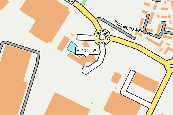 AL10 9TW map - OS OpenMap – Local (Ordnance Survey) AL10 9TW map - OS OpenMap – Local (Ordnance Survey)