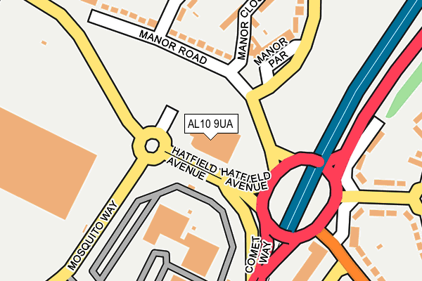 AL10 9UA map - OS OpenMap – Local (Ordnance Survey) AL10 9UA map - OS OpenMap – Local (Ordnance Survey)