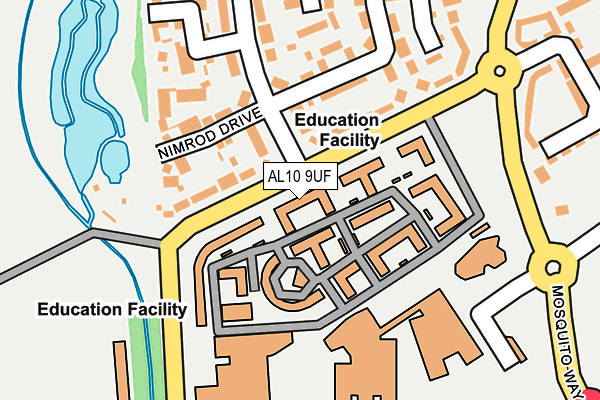 AL10 9UF map - OS OpenMap – Local (Ordnance Survey) AL10 9UF map - OS OpenMap – Local (Ordnance Survey)