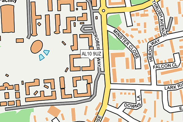 AL10 9UZ map - OS OpenMap – Local (Ordnance Survey) AL10 9UZ map - OS OpenMap – Local (Ordnance Survey)
