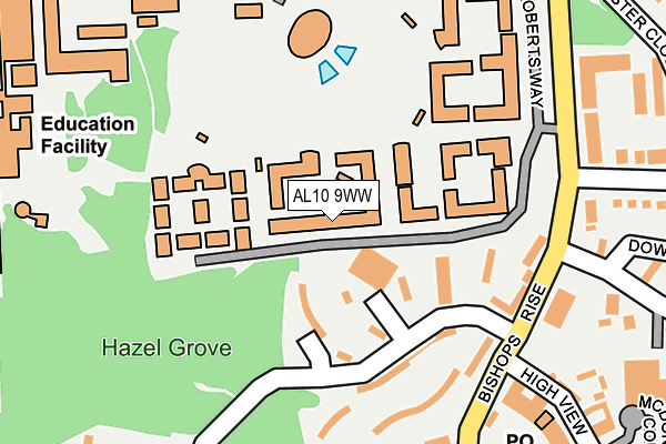 AL10 9WW map - OS OpenMap – Local (Ordnance Survey) AL10 9WW map - OS OpenMap – Local (Ordnance Survey)