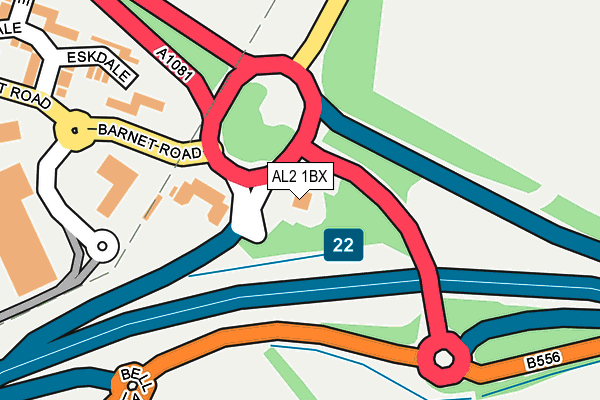 AL2 1BX map - OS OpenMap – Local (Ordnance Survey) AL2 1BX map - OS OpenMap – Local (Ordnance Survey)